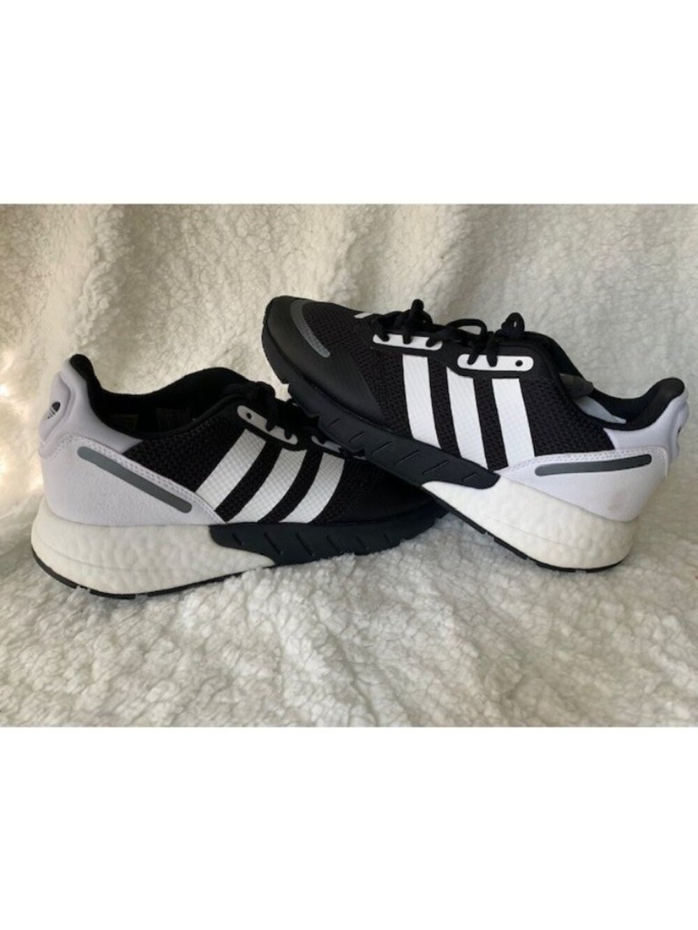 Adidas ZX Size 8.5 Mens Boost Running Athletic Shoes Black White